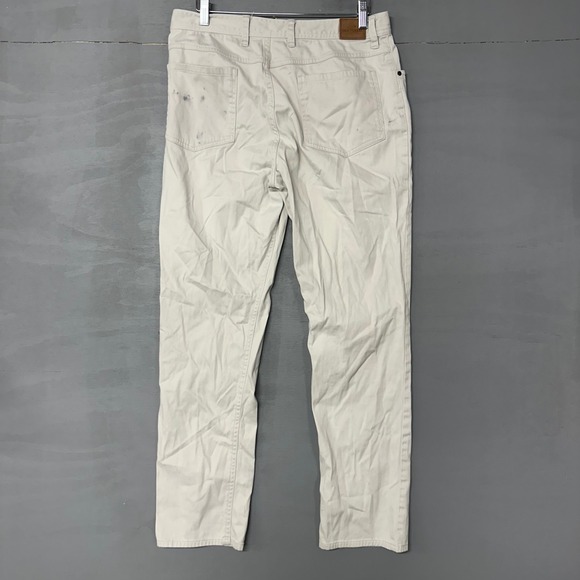 GenTeal Mens 5-Pocket Twill Pants Stone Off-White W32 L30 Straight Leg Casual - Picture 2 of 6